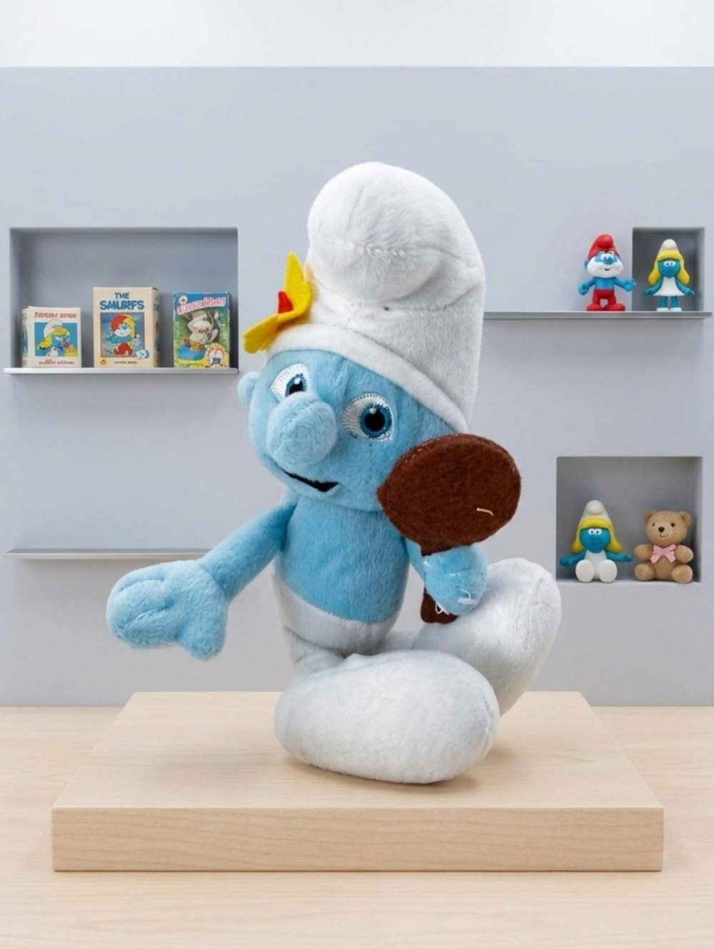 Vintage Smurfette Plush Doll with Mirror, 1980s